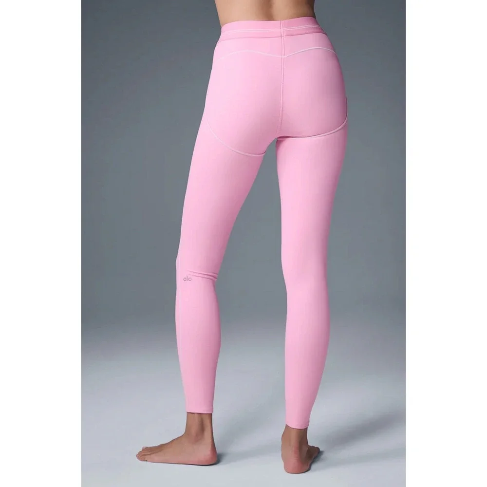Alo Yoga Airbrush High-Waist Heart Throb Legging Sweet Pink/White XS
